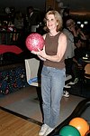 Marilyn Klein testing her skills at the Children's Advocacy Center of Manhattan's 8th. Annual Bowling Bowl at the Chelsea Pier on May 12, 2004. (photo by Rob Rich copyright 2004<br>516-676-3939)