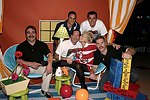 Cochair Lyn Paulsin with memebers of the NYFD at the Children's Advocacy Center of Manhattan's 8th. Annual Bowling Bowl at the Chelsea Pier on May 12, 2004. (photo by Rob Rich copyright 2004<br>516-676-3939)
