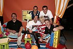 Cochair Lyn Paulsin with memebers of the NYFD at the Children's Advocacy Center of Manhattan's 8th. Annual Bowling Bowl at the Chelsea Pier on May 12, 2004. (photo by Rob Rich copyright 2004<br>516-676-3939)