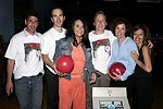Mike Minors,  Andrew Zalison, Jewell Jackson McCabe, James Robinson IV, Katie Jacobs Robinson, and Sandra Gonzalez at the Children's Advocacy Center of Manhattan's 8th. Annual Bowling Bowl at the Chelsea Pier on May 12, 2004. (photo by Rob Rich copyright 2004<br>516-676-3939)