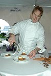 Brad Steelman from the River Cafe  at the Peconic Bay Winery 3rd. Annual Thanksgiving Barrell Tasting on 11-21-04 in Cutchogue, N.Y., honoring Larry Forgione and benefitting the NYIT Culinary Arts Program.<br>photo by Rob Rich copyright 2004 516-676-3939 robwayne1@aol.com