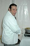 Michael Ross from &quotFiddleheads&quot  at the Peconic Bay Winery 3rd. Annual Thanksgiving Barrell Tasting on 11-21-04 in Cutchogue, N.Y., honoring Larry Forgione and benefitting the NYIT Culinary Arts Program.<br>photo by Rob Rich copyright 2004 516-676-3939 robwayne1@aol.com