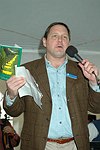 Winery owner Paul Lowerre  at the Peconic Bay Winery 3rd. Annual Thanksgiving Barrell Tasting on 11-21-04 in Cutchogue, N.Y., honoring Larry Forgione and benefitting the NYIT Culinary Arts Program.<br>photo by Rob Rich copyright 2004 516-676-3939 robwayne1@aol.com