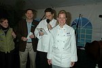 Ursula and Paul Lowerre, Michael Meehan, and runner up Karen Boughtin  at the Peconic Bay Winery 3rd. Annual Thanksgiving Barrell Tasting on 11-21-04 in Cutchogue, N.Y., honoring Larry Forgione and benefitting the NYIT Culinary Arts Program.<br>photo by Rob Rich copyright 2004 516-676-3939 robwayne1@aol.com
