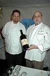 Michael Meehan and Larry Forgione  at the Peconic Bay Winery 3rd. Annual Thanksgiving Barrell Tasting on 11-21-04 in Cutchogue, N.Y., honoring Larry Forgione and benefitting the NYIT Culinary Arts Program.<br>photo by Rob Rich copyright 2004 516-676-3939 robwayne1@aol.com