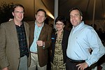 Charlie Hargrave, Paul Lowerre, Cynthia Caprise, and  Matt Gillies  at the Peconic Bay Winery 3rd. Annual Thanksgiving Barrell Tasting on 11-21-04 in Cutchogue, N.Y., honoring Larry Forgione and benefitting the NYIT Culinary Arts Program.<br>photo by Rob Rich copyright 2004 516-676-3939 robwayne1@aol.com