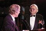 Presenter Ian Schrager and Honoree Richard Meier at the Pratt Legends Scholarship Benefit Gala Dinner at the Rainbow Room on 5-25-04<br>photo by Rob Rich copyright 2004<br>516-676-3939<br>robwayne1@aol.com