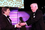 Emanuel Ungaro receives award from John Fairchild at the Pratt Legends Scholarship Benefit Gala Dinner at the Rainbow Room on 5-25-04<br>photo by Rob Rich copyright 2004<br>516-676-3939<br>robwayne1@aol.com