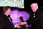 Emanuel Ungaro receives award from John Fairchild at the Pratt Legends Scholarship Benefit Gala Dinner at the Rainbow Room on 5-25-04<br>photo by Rob Rich copyright 2004<br>516-676-3939<br>robwayne1@aol.com