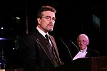 Presenter Tom Bodett and Honoree Stan Richards at the Pratt Legends Scholarship Benefit Gala Dinner at the Rainbow Room on 5-25-04<br>photo by Rob Rich copyright 2004<br>516-676-3939<br>robwayne1@aol.com