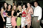 Sara Yashpan, Caitlin Crawford, Justine Clisham, Amy Di Martini, Adele Diffley, Donna Richardson, and Joe Diffley at the Volunteers of America fundraiser at the Boat House in  Central Park on June 8, 2004 in N.Y.C.<br>photo by Rob Rich copyright 2004<br>516-676-3939<br>robwayne1@aol.com
