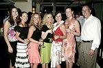Sara Yashpan, Caitlin Crawford, Justine Clisham, Amy Di Martini, Adele Diffley, Donna Richardson, and Joe Diffley at the Volunteers of America fundraiser at the Boat House in  Central Park on June 8, 2004 in N.Y.C.<br>photo by Rob Rich copyright 2004<br>516-676-3939<br>robwayne1@aol.com